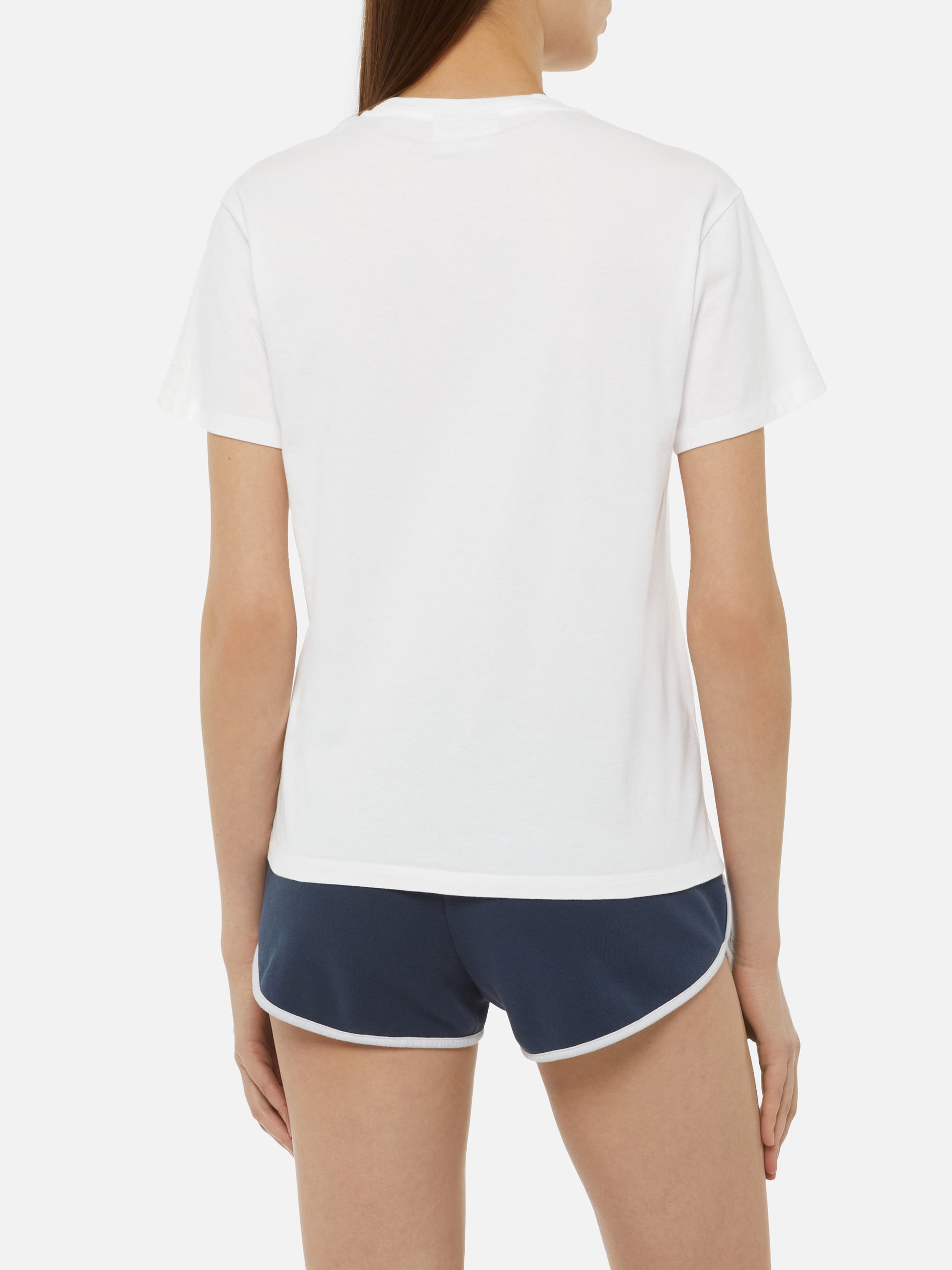 Emilie cotton t-shirt with Bikini & Martini embroidery - MC2 Saint Barth