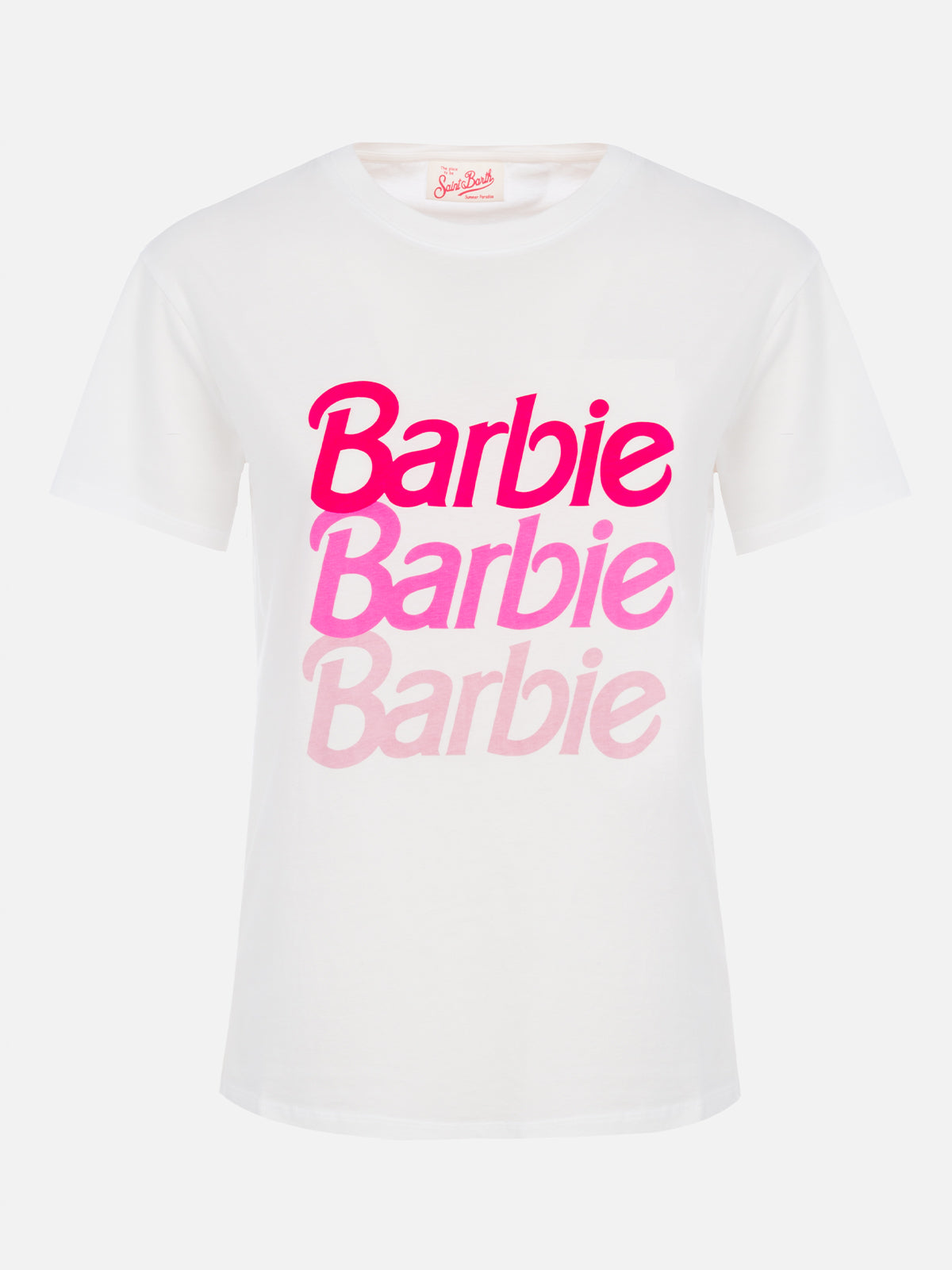 T-shirt girocollo in jersey di cotone da donna Emilie con stampa logo Barbie | BARBIE SPECIAL EDITION