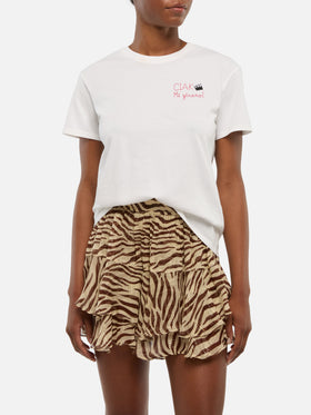 T-Shirt „Emilie“ aus Baumwolle mit „Ciak mi girano“-Stickerei