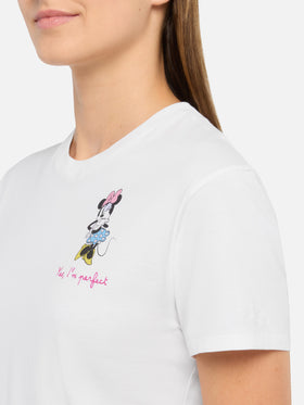 Emilie cotton t-shirt with Minnie Yes, I'm perfect embroidery | DISNEY© SPECIAL EDITION