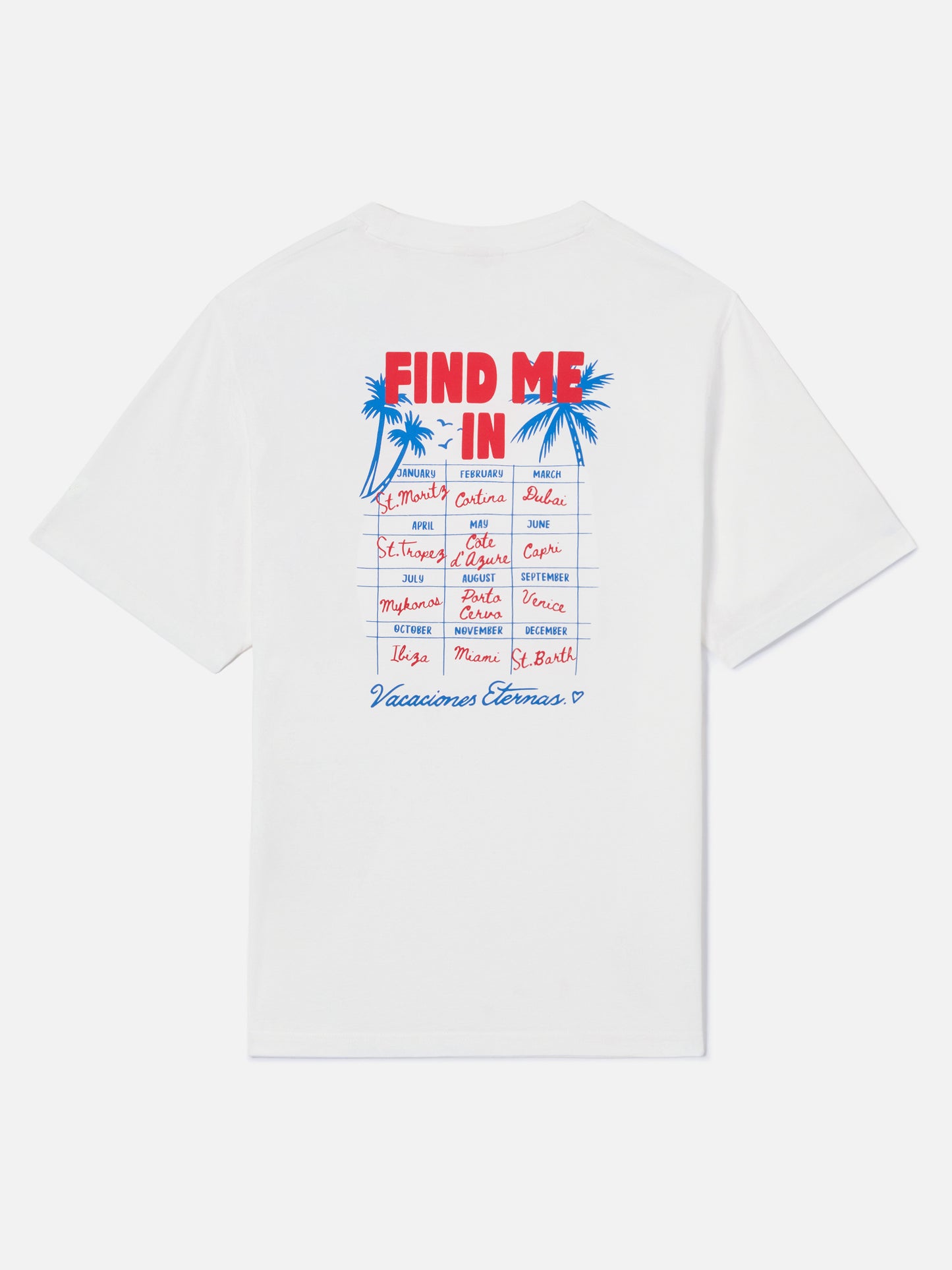 Weißes Emilie T-Shirt mit Find Me in Vacation-Print