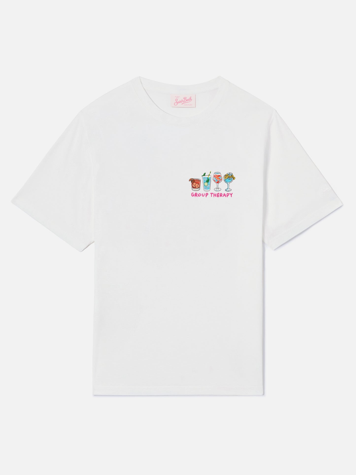 Weißes Emilie T-Shirt mit Group Therapy-Stickerei