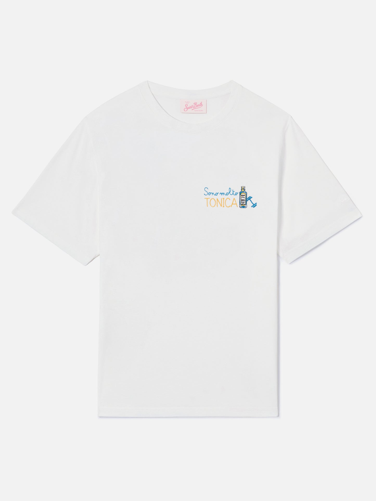 Weißes Emilie T-Shirt mit Sono molto Tonica-Stickerei