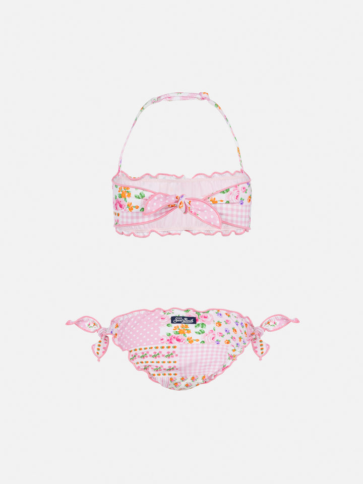 Emy classic bandeau bikini with flower patch print - MC2 Saint Barth
