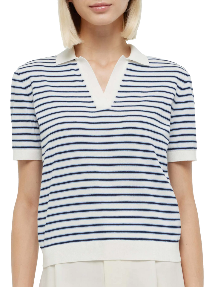 Blue striped knitted polo Evonne - MC2 Saint Barth