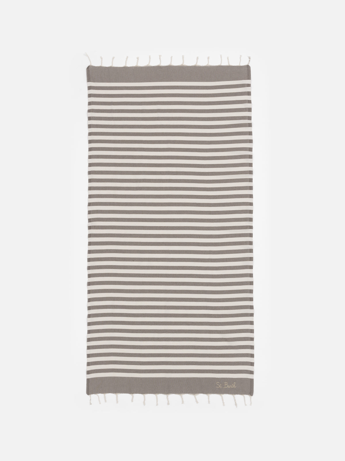 Baumwoll-Strandtuch Fouta mit braunem Streifendruck