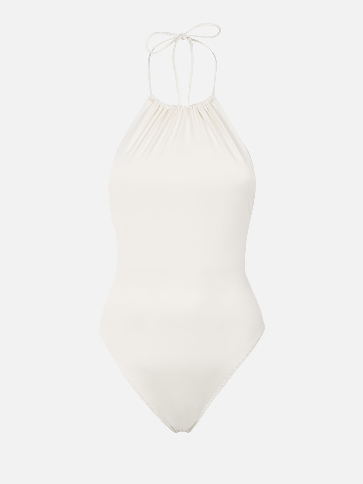 Woman cream halter neck one piece swimsuit - MC2 Saint Barth