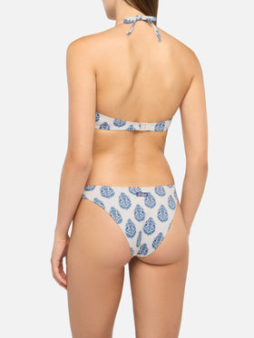 Fixed triangle bikini Gaia Lido with classic swim briefs and paisley print