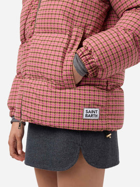 Piumino con cappuccio Geneve con stampa pied de poul