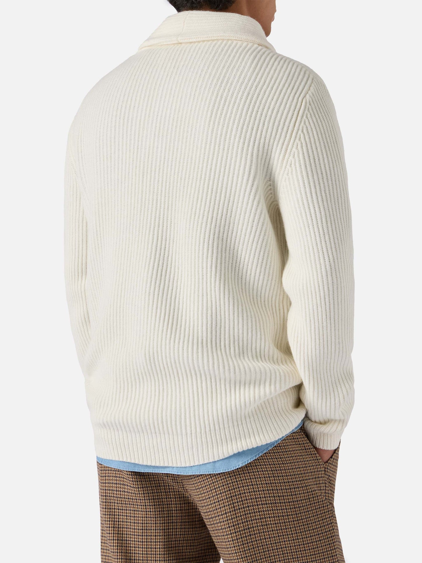White pure-wool cardigan Glasgow