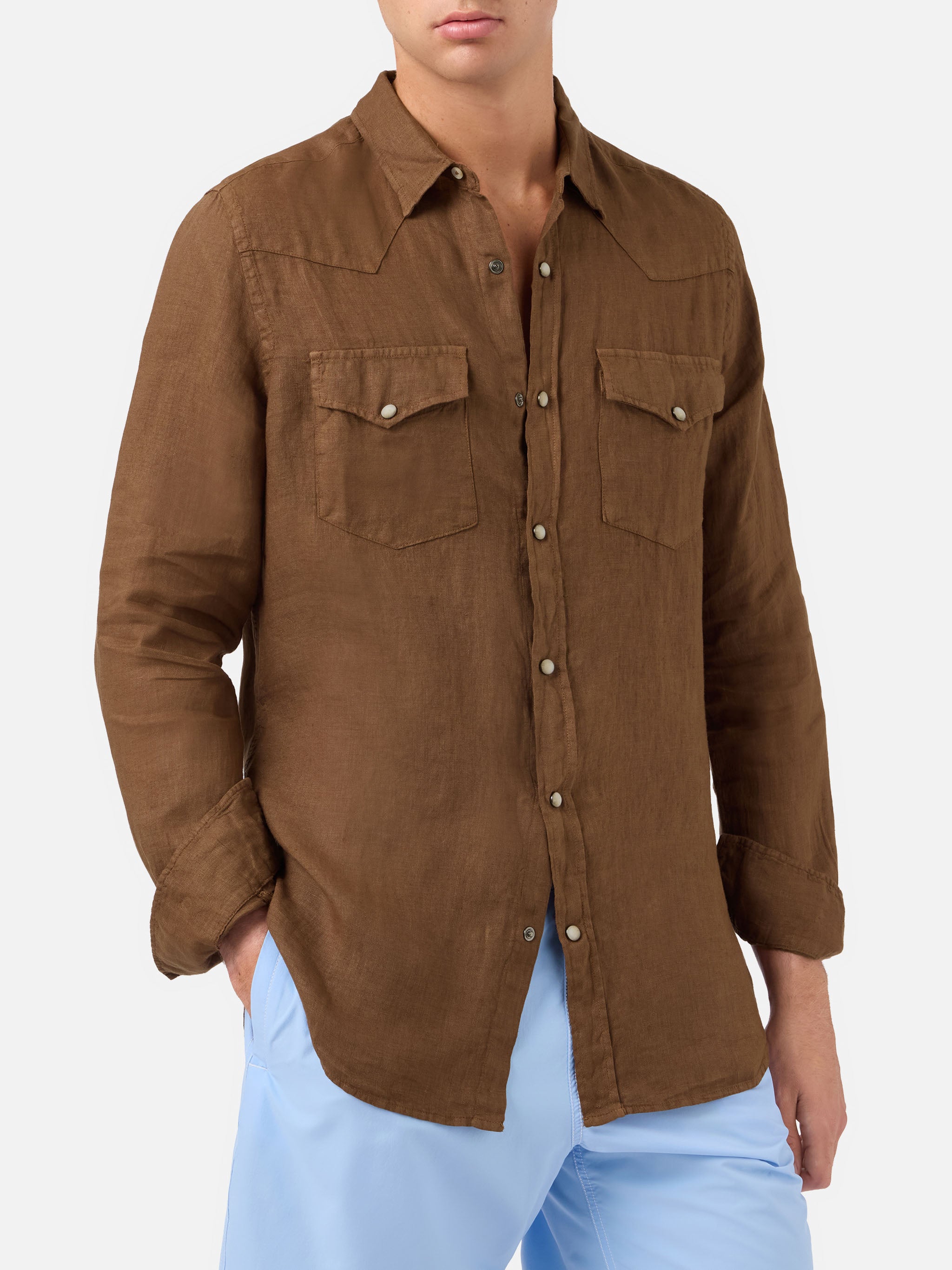 Greg brown linen shirt – MC2 Saint Barth