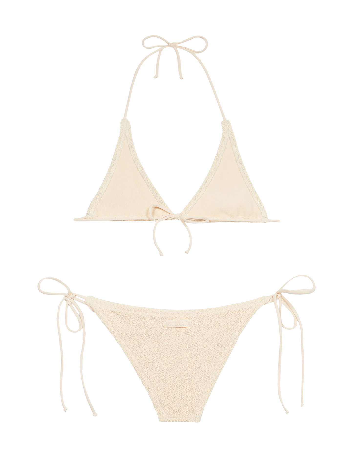 Woman cream crinkle triangle bikini Guiana Marielle - MC2 Saint Barth