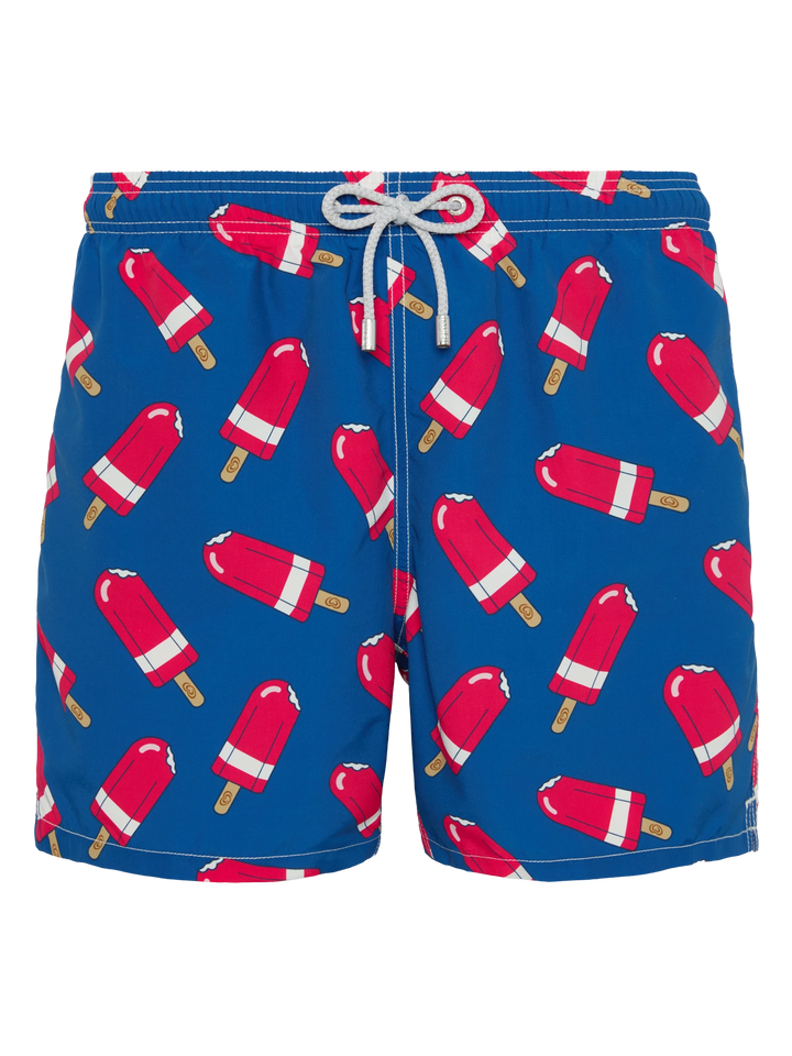Mid-length Gustavia swim-shorts with Fior di Fragola print | ALGIDA SPECIAL EDITION - MC2 Saint Barth