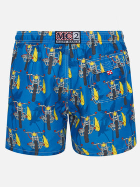 Mid-length swimshorts with surf motorbike