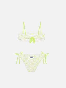 Girl bikini with daisy embroidery
