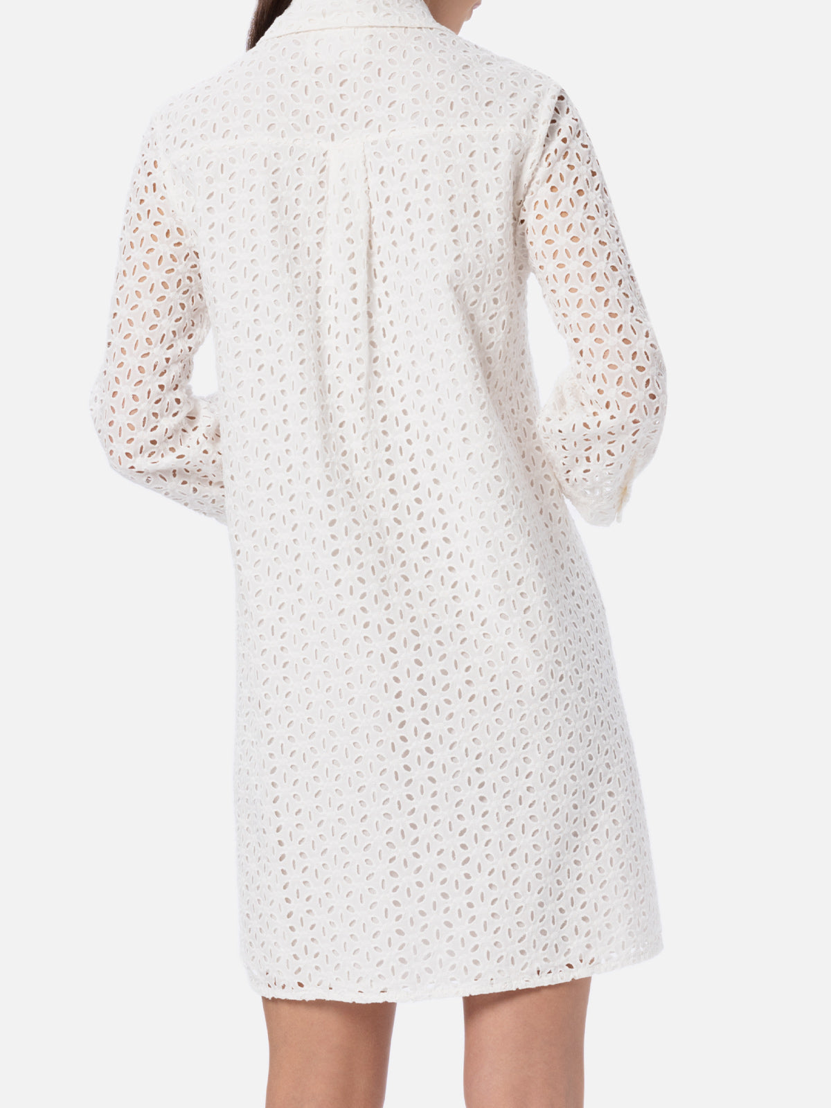 Abito mini da donna in Sangallo bianco