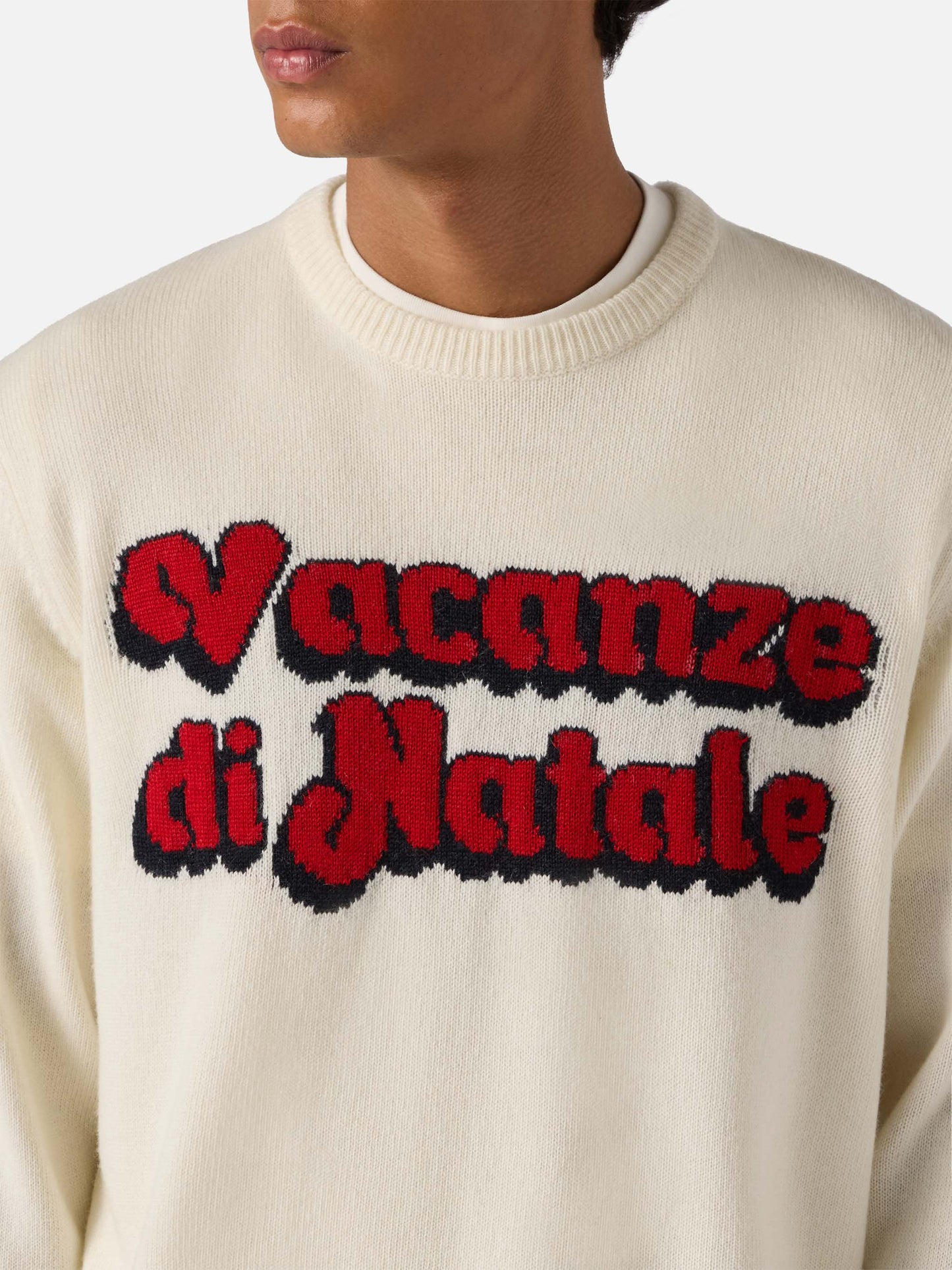 Heron sweater in white with Vacanze di Natale jacquard | VACANZE DI NATALE SPECIAL EDITION