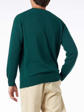 Heron sweater in green with Mickey Mouse jacquard | DISNEY SPECIAL EDITION
