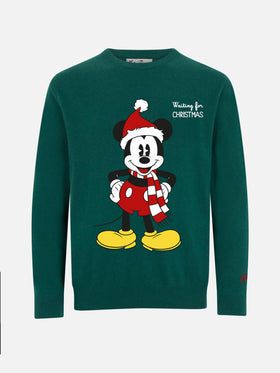 Heron sweater in green with Mickey Mouse jacquard | DISNEY SPECIAL EDITION