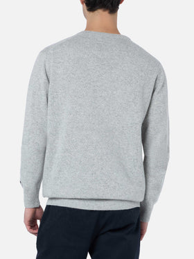 Man gray sweater Heron with Cortina apres ski embroidery - MC2 Saint Barth