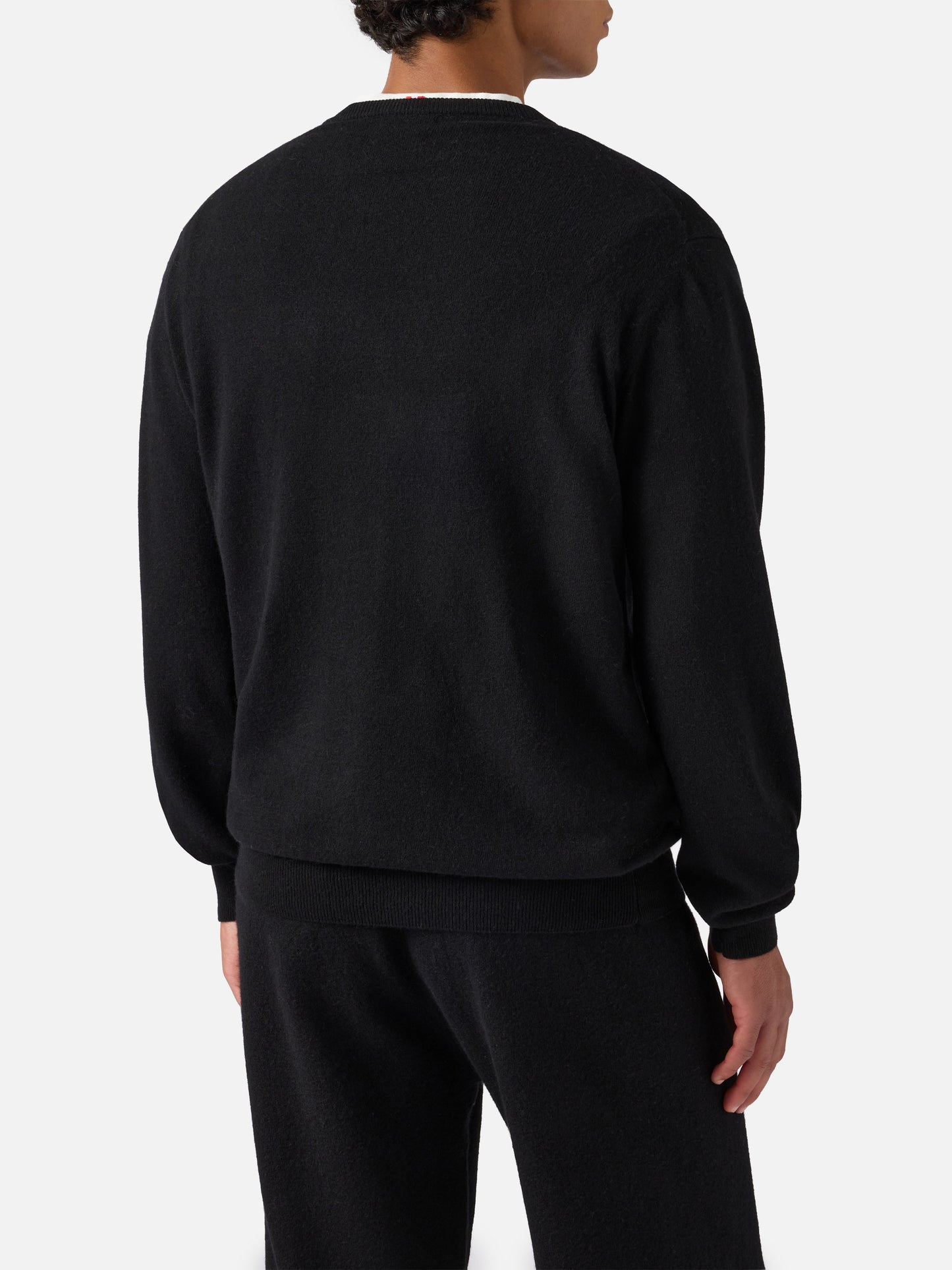 Maglione Heron light nero con jacquard Yuppies e ricamo | YUPPIES SPECIAL EDITION