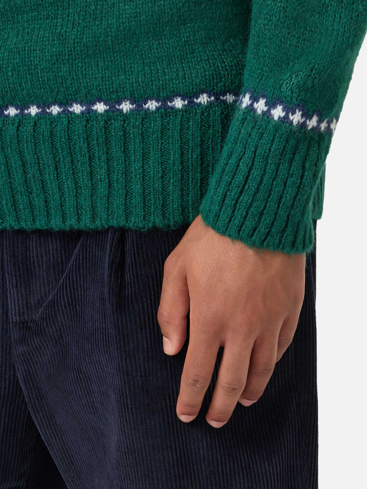 Alpaka-Pullover Heron Nordic Soft mit Fair-Isle-Jacquard und Courma-Stickerei