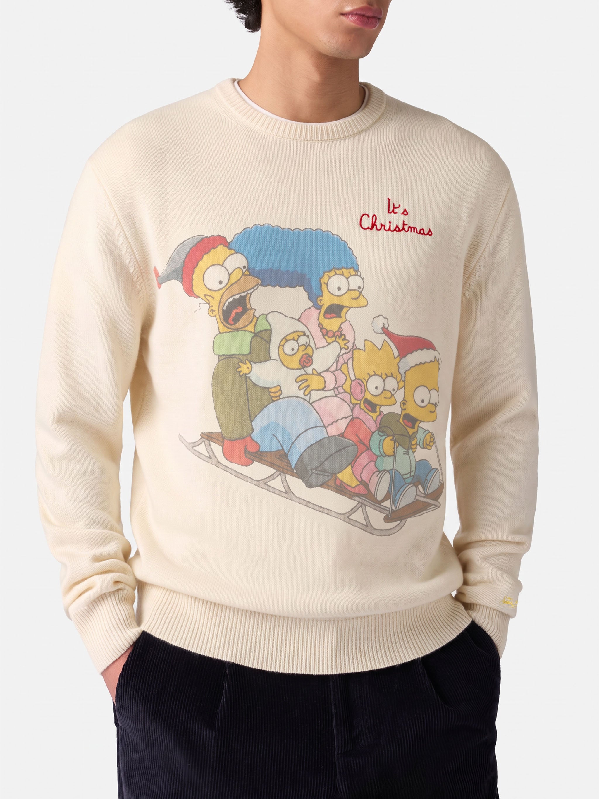 Crewneck sweater Heron with The Simpson family jacquard | THE
