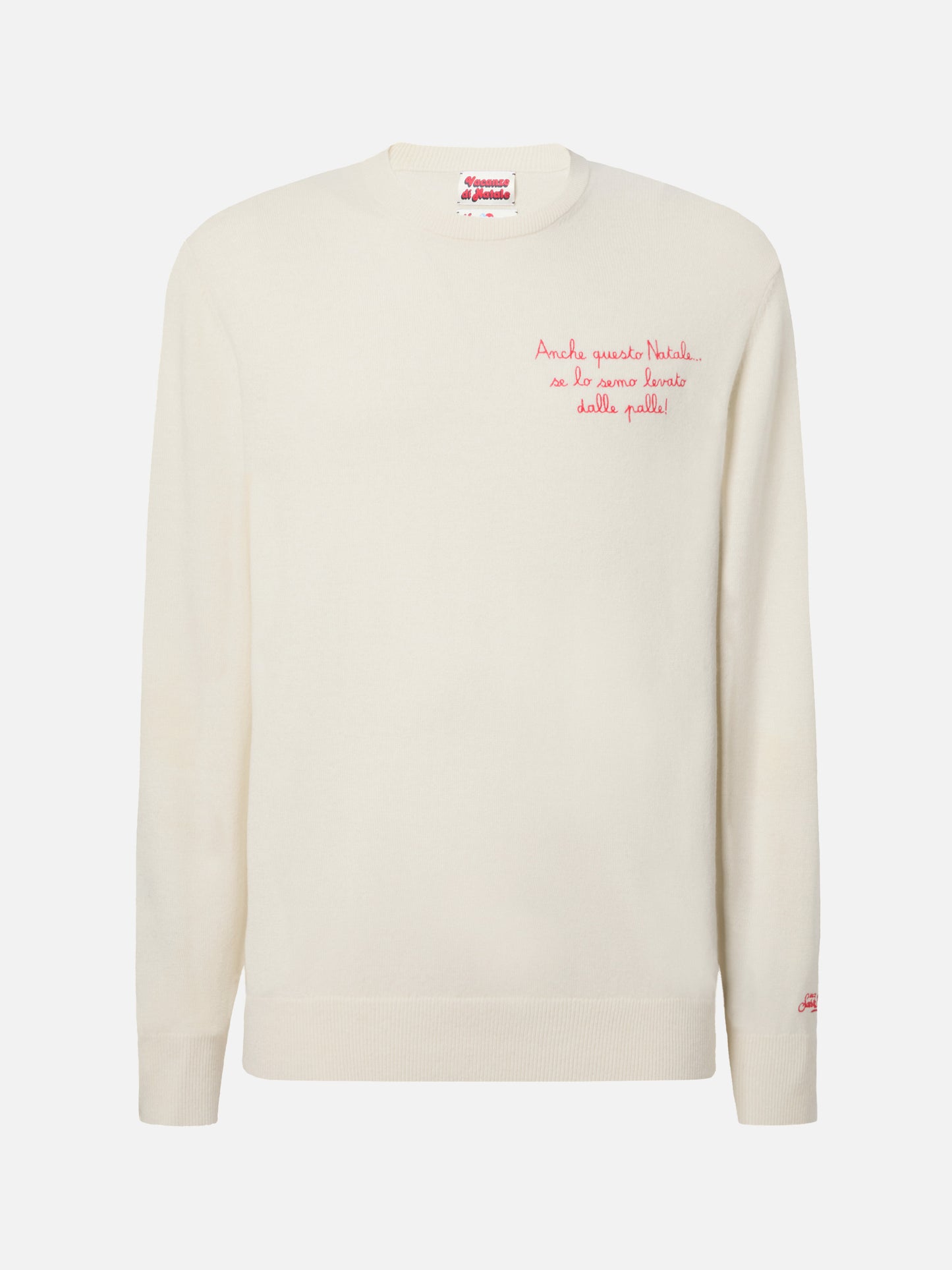 Crewneck sweater Heron Light with Anche questo Natale se lo semo levato dalle palle! embroidery | VACANZE DI NATALE SPECIAL EDITION
