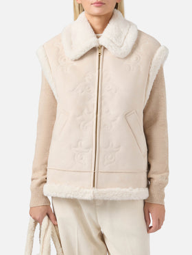 Hesketh faux-shearling gilet with western embroidery
