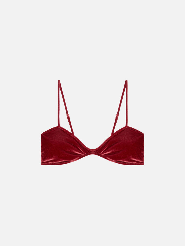 Bralette Ipanema in velluto rosso mattone