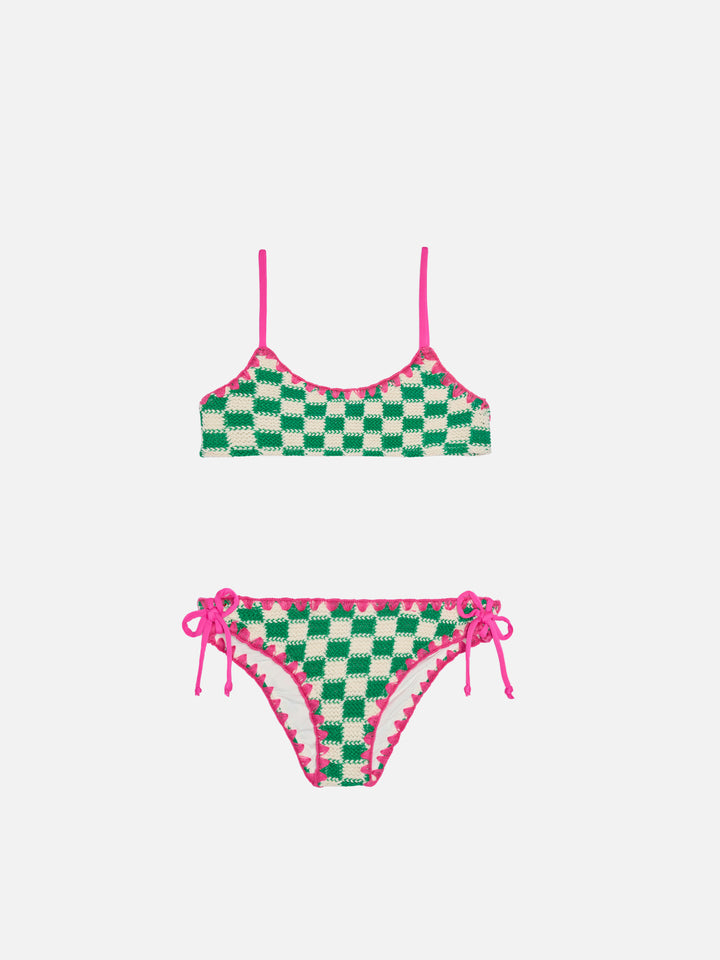Mädchen-Bralette-Bikini mit Stickerei