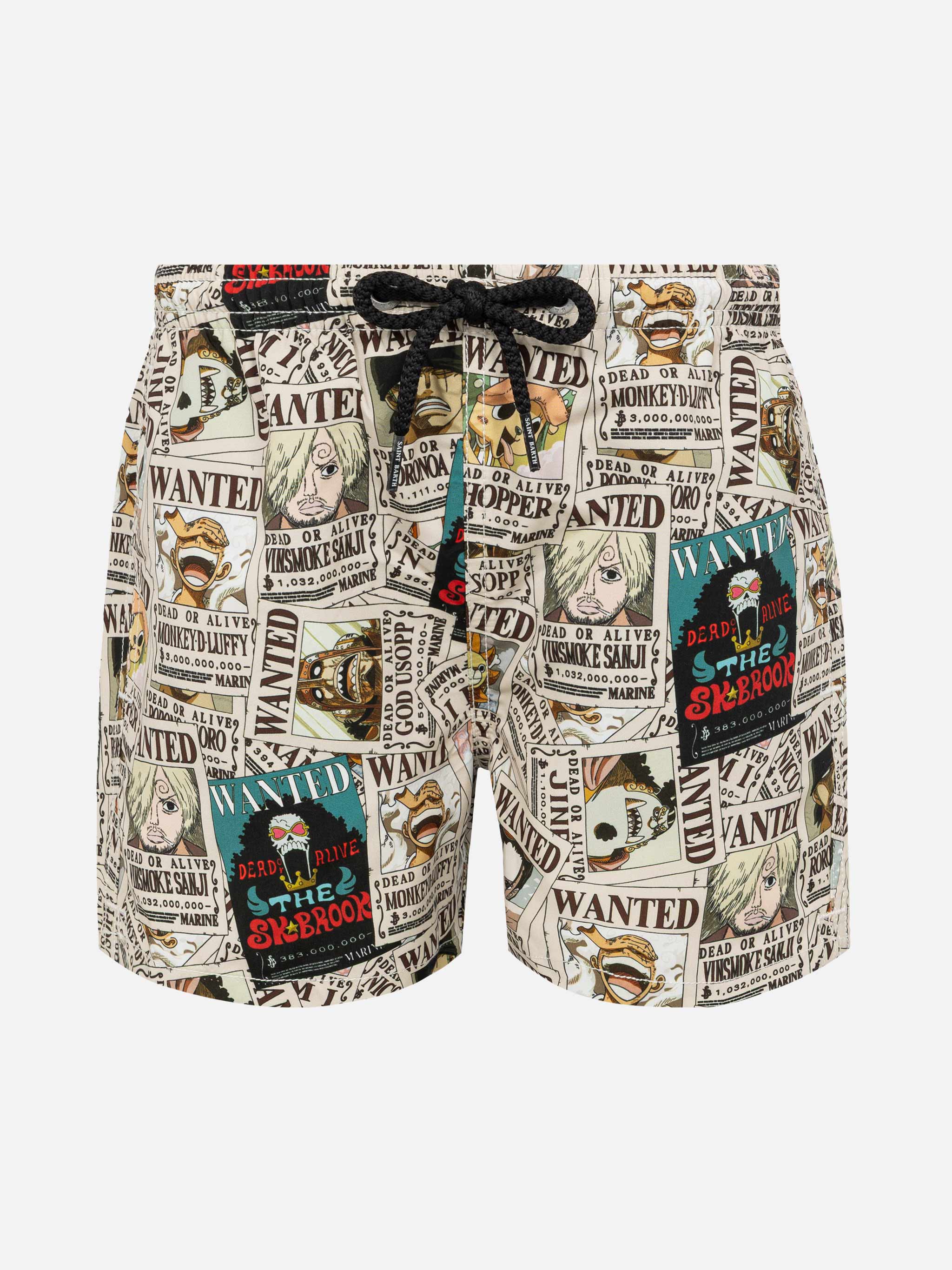 Jean mid-length swim shorts with One Piece print | ONE PIECE