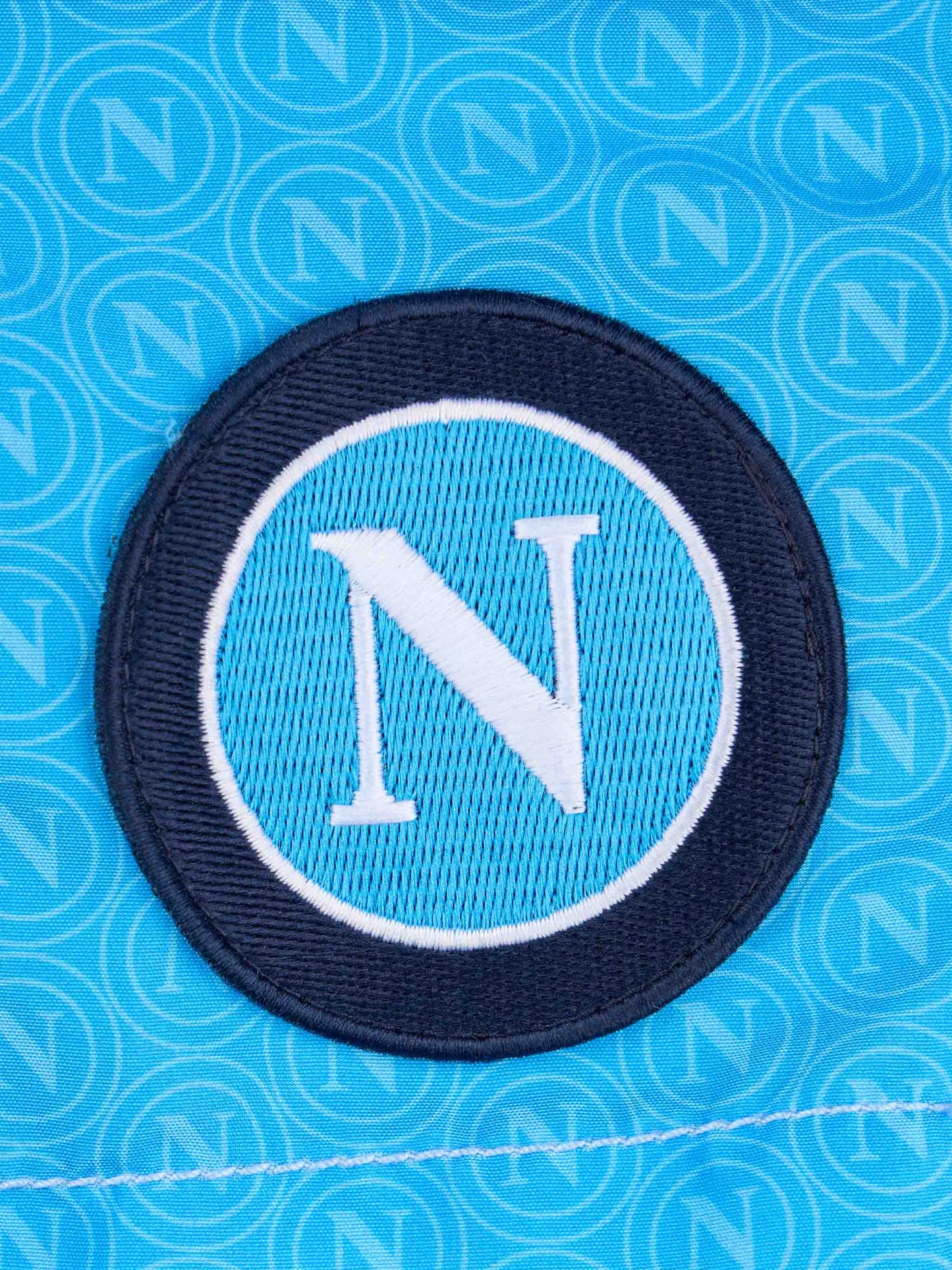 Mittellange Badeshorts aus Jeans mit Napoli-Print und Patch | SSC NAPOLI SPECIAL EDITION