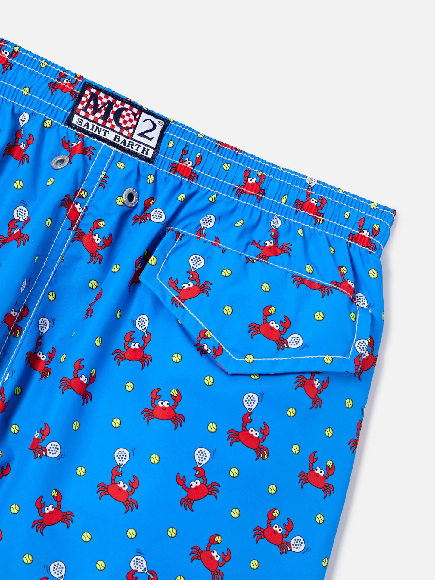 Jean Lighting swim shorts with Crab Playing Padel all-over print