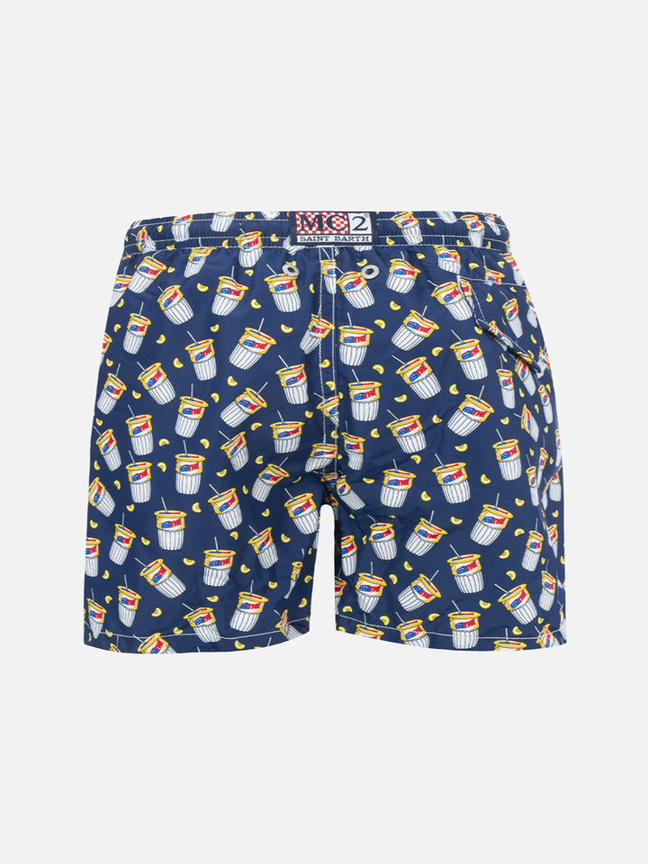 Boy lightweight fabric swimshorts with Estathè print | ESTATHE' SPECIAL EDITION - MC2 Saint Barth