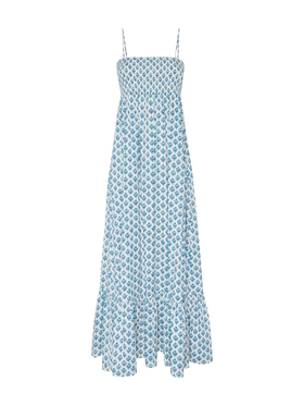 Jemma cotton dress with smocked embroidered bodice - MC2 Saint Barth