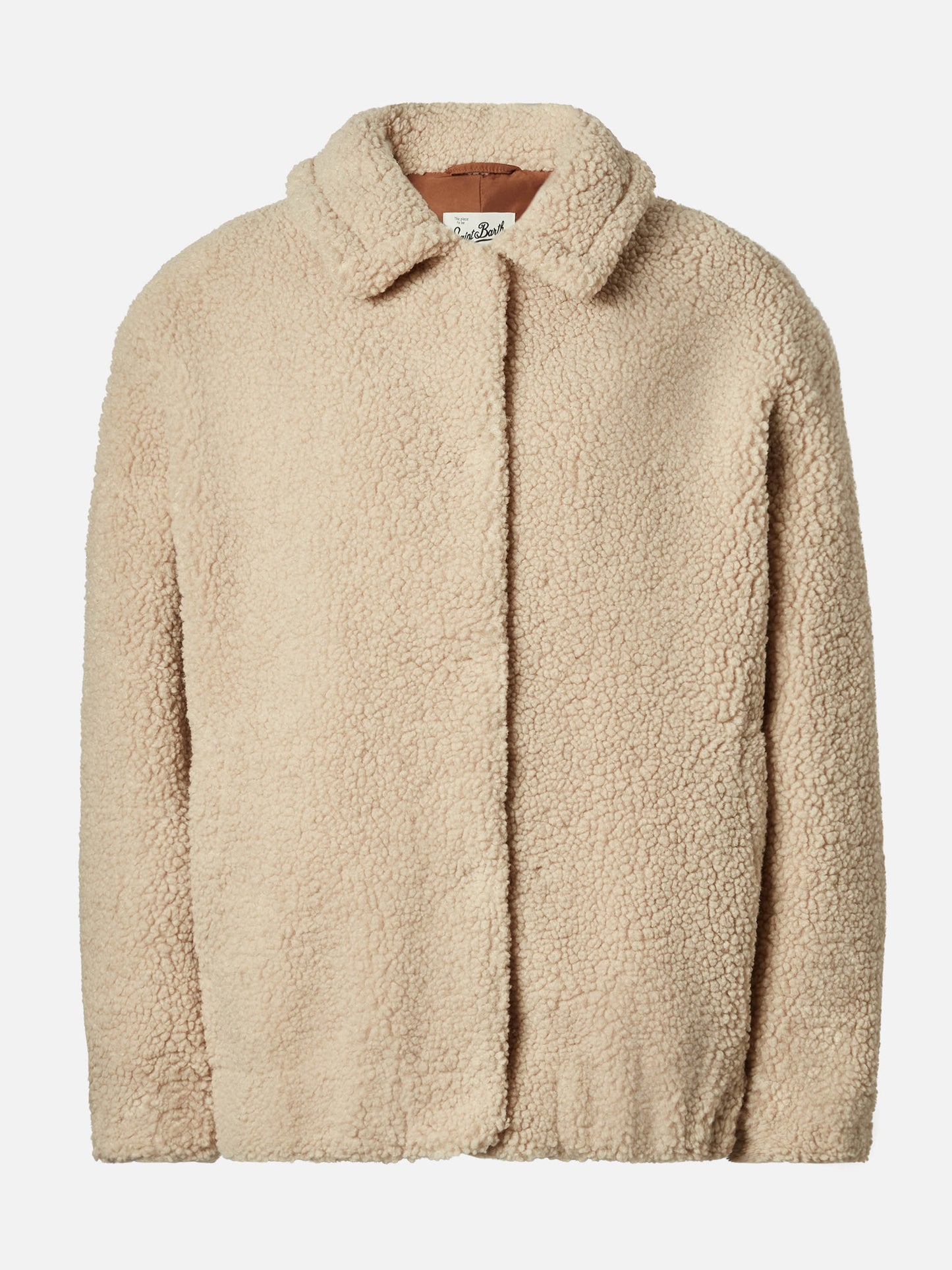 Bomber Jeanne in teddy con patch sul retro