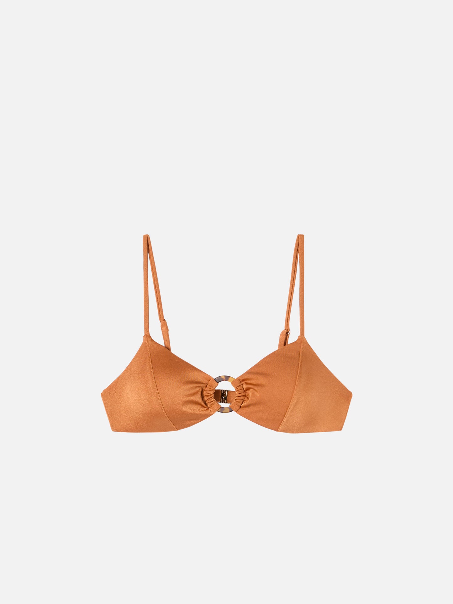 Bralette Juca in giallo ocra shiny con anello