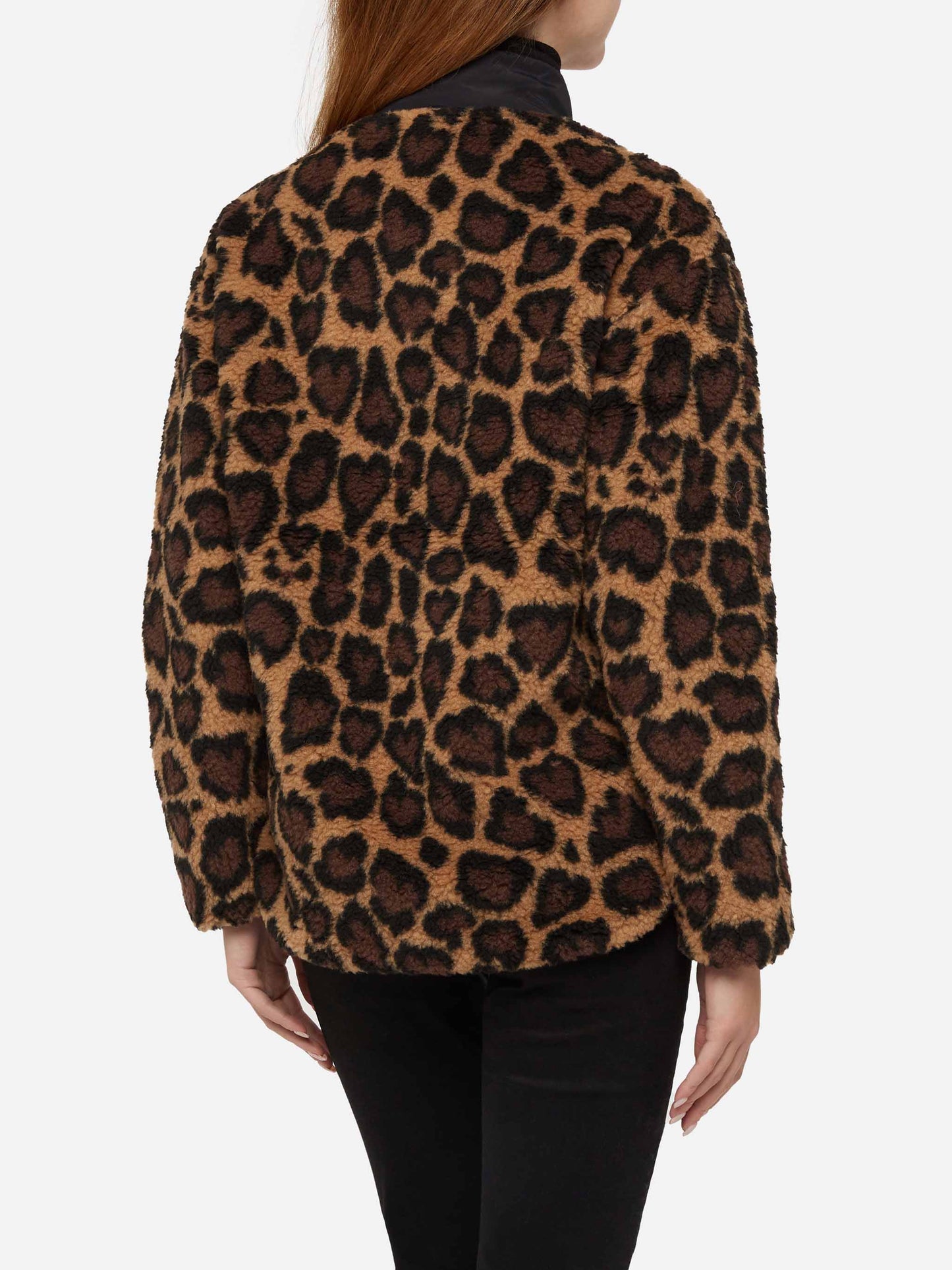 Teddy-fleece jacket Keystone with leopard print - MC2 Saint Barth