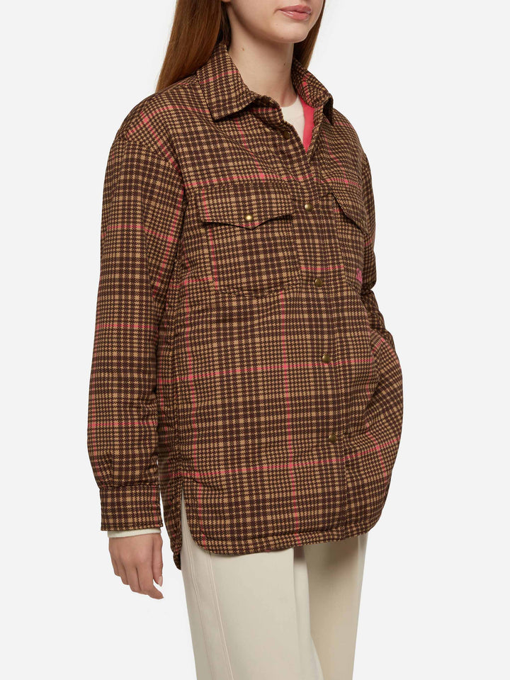 Quilted padded lightweight jacket Kimmy with pied de poule print - MC2 Saint Barth