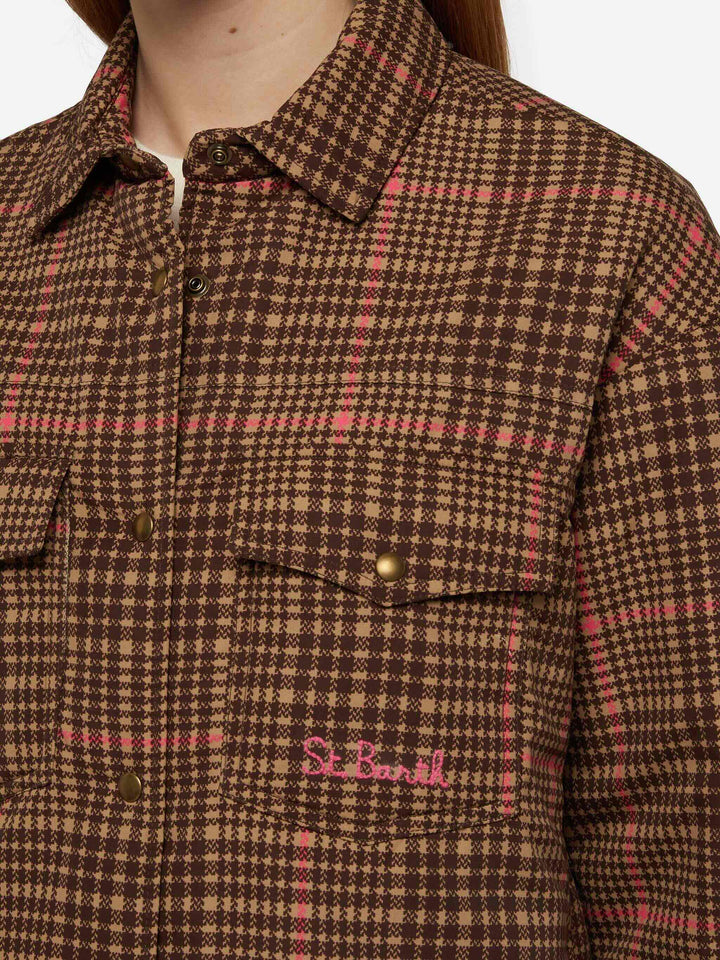 Quilted padded lightweight jacket Kimmy with pied de poule print - MC2 Saint Barth