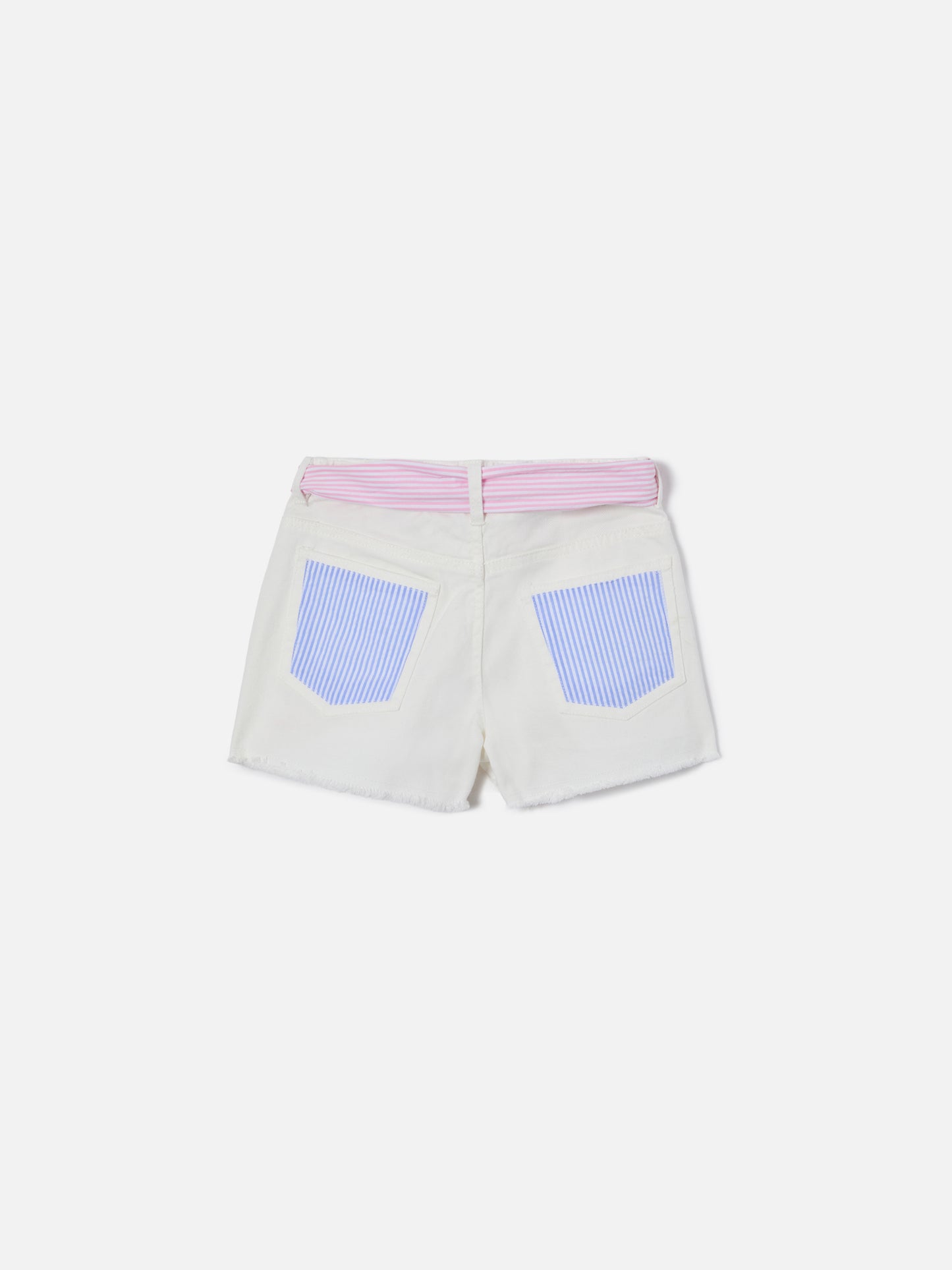 Kiko Jr Shorts aus Baumwolldenim mit Seersucker-Details