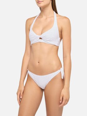 Yali schwarze klassische Badehose aus Sangallo-Spitze - Triangel-Bralette-Oberteil aus Leda Sangallo-Spitze