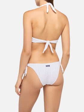 Yali schwarze klassische Badehose aus Sangallo-Spitze - Triangel-Bralette-Oberteil aus Leda Sangallo-Spitze