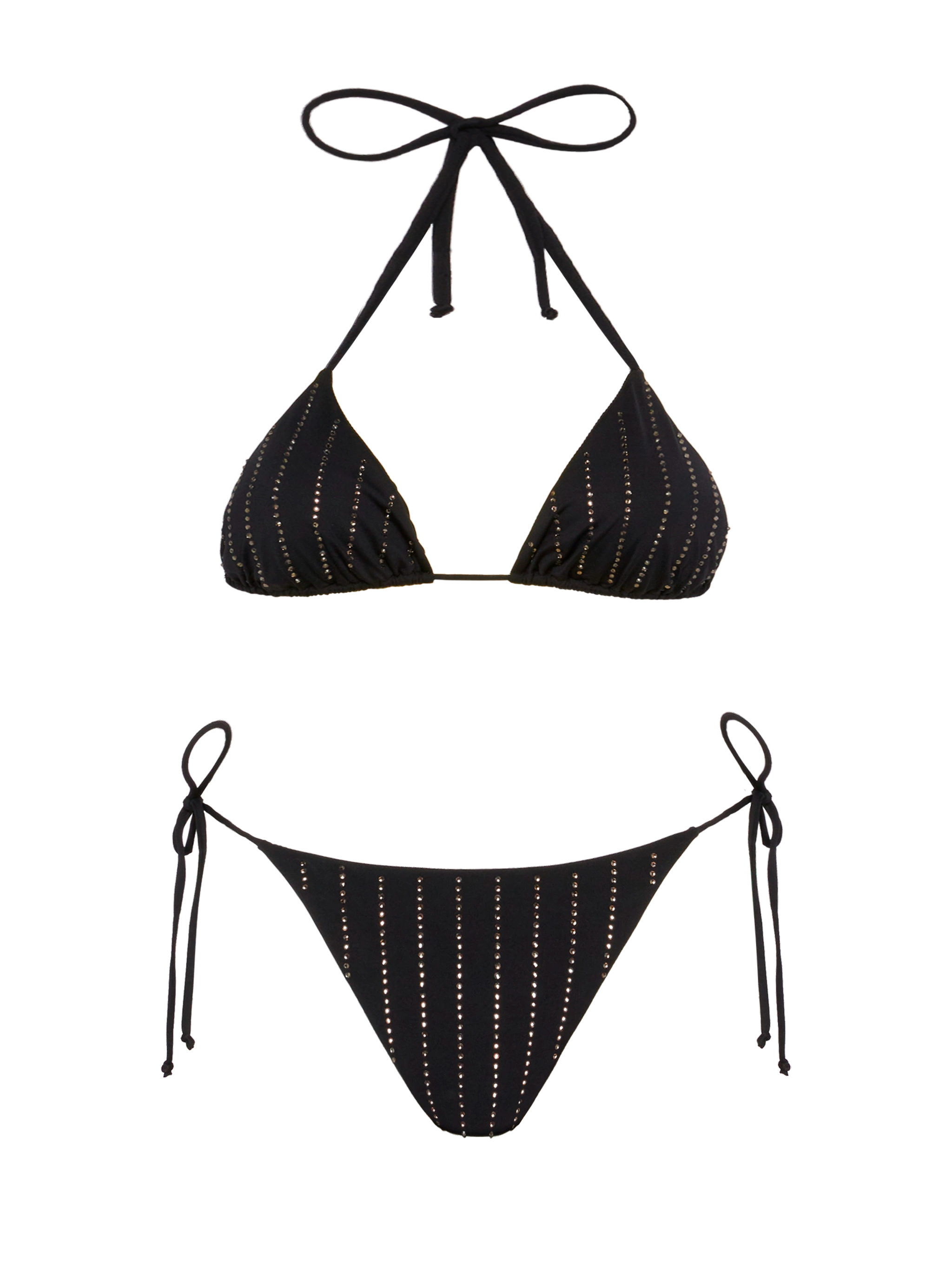 Black classic triangle bikini Leah Marielle with striped
