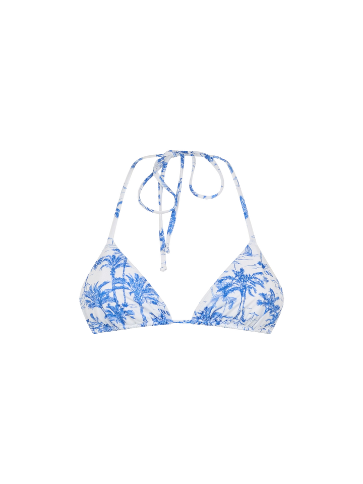 Leah – Badeanzug mit Triangel-Oberteil und Toile-de-Jouy-Print