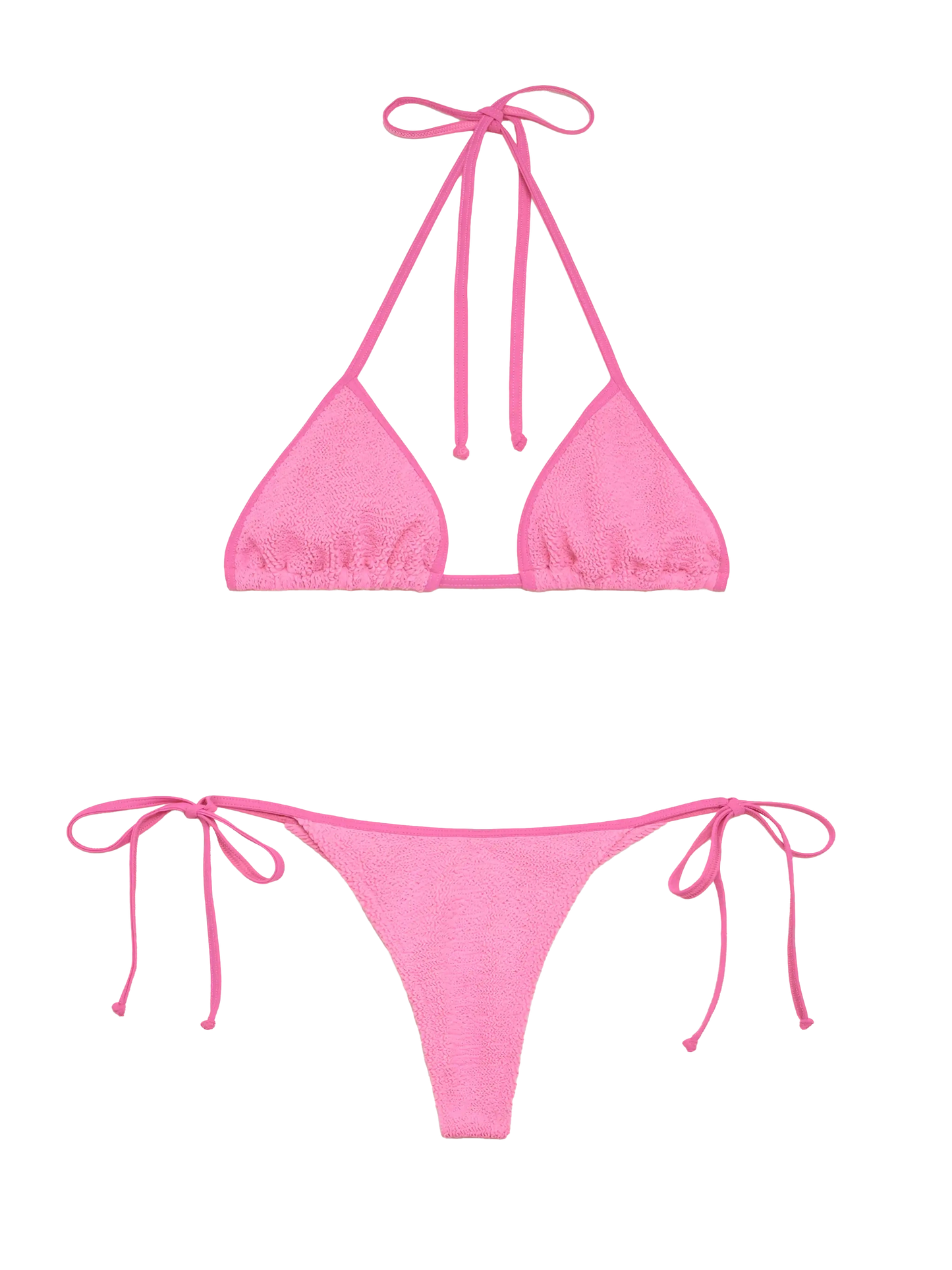 Klassischer Crinkle-Triangel-Bikini Leah Norah in Pink