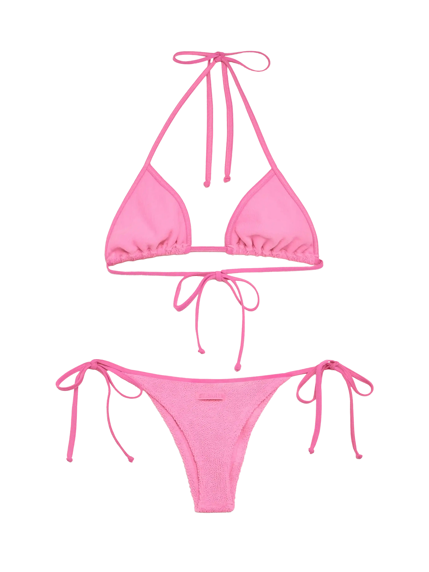 Klassischer Crinkle-Triangel-Bikini Leah Norah in Pink