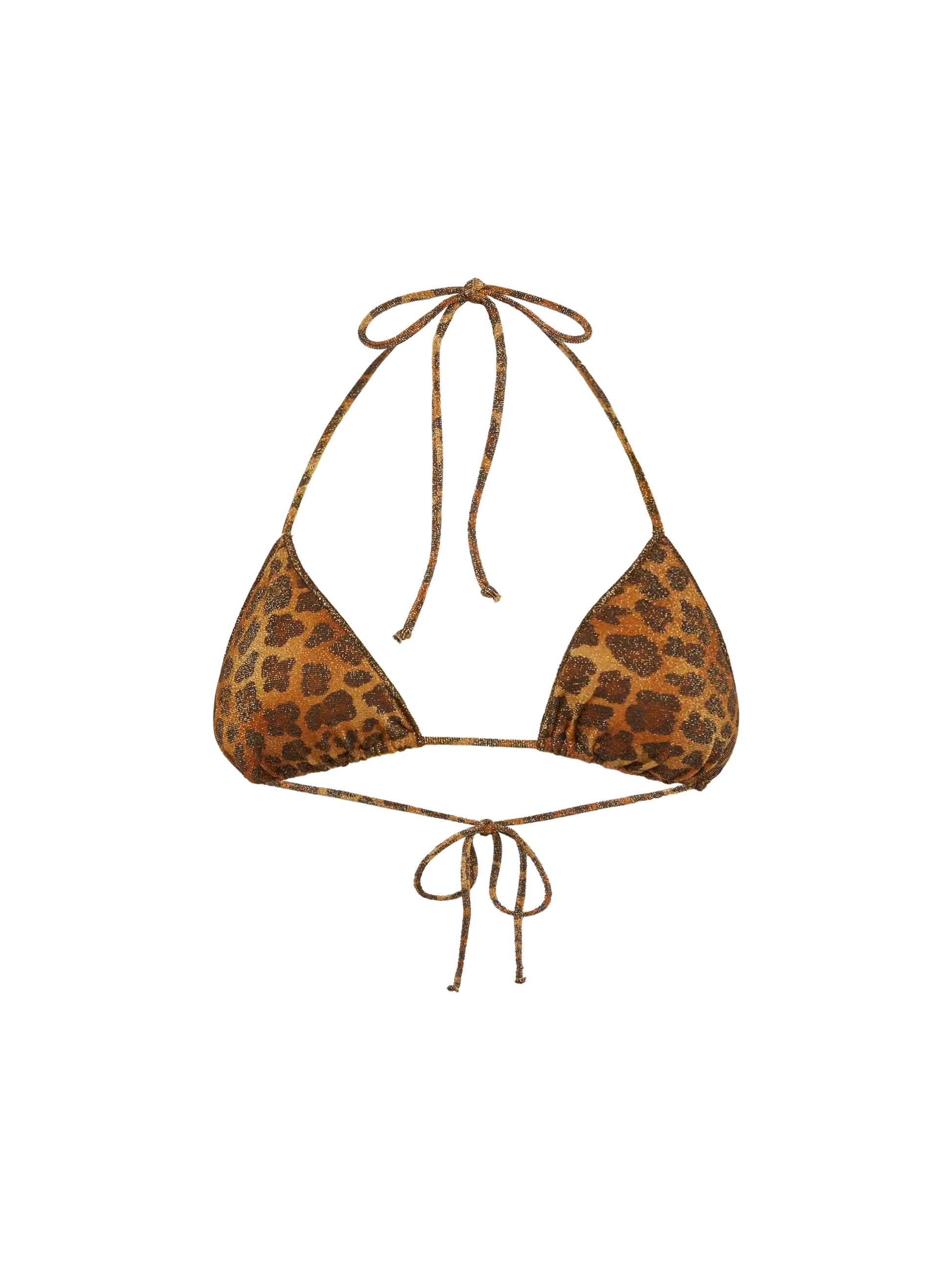 Leah lurex triangle top with animalier print - MC2 Saint Barth