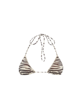 Leah lurex triangle top with zebra print - MC2 Saint Barth